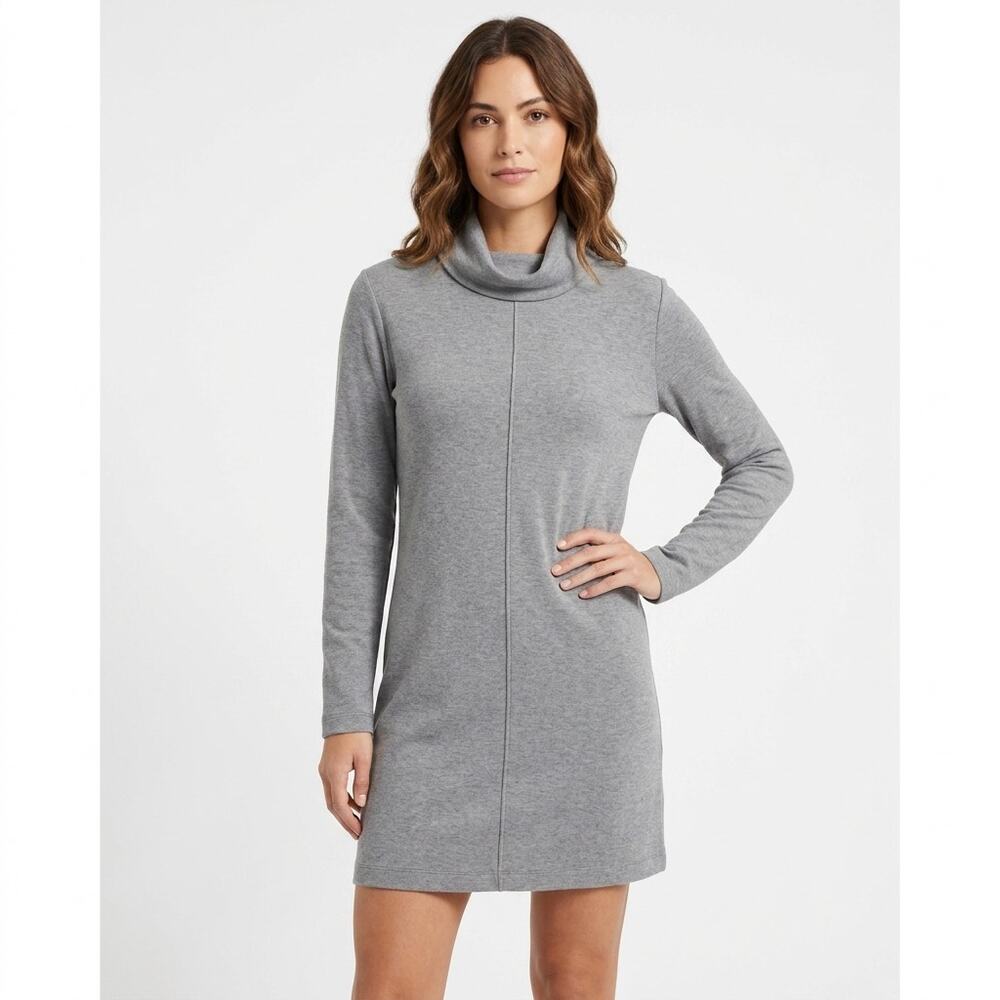 Esprit Gray Knit Cowl Neck Long Sleeve Sweater Dress Women Size S